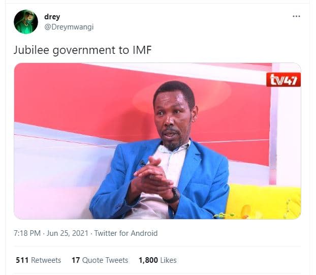 Drey dreymwangi jubilee government to imf tv4z 7,18 pm jun 25, twitter for andro