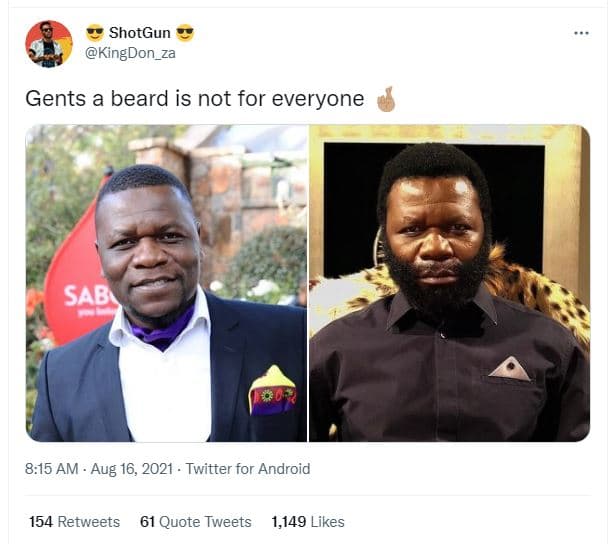 Shotgun kingdon_za gents a beard is not for everyone sabl 8.15 am aug 16, twitte