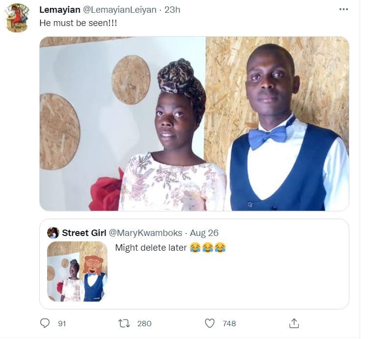 Lemayian lemayianleiyan 23h he must be seenl!! street girl marykwamboks aug 26 m