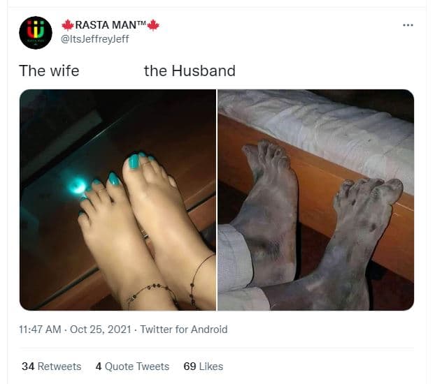 Rasta mantm itsjeffreyjeff the wife the husband 11.47 am . oct 25, twitter for a