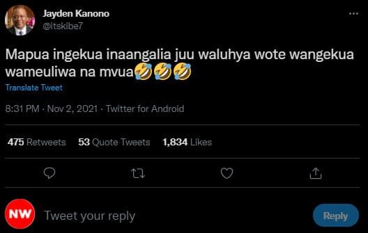 Jayden kanono itskibe7 mapua ingekua inaangalia juu waluhya wote wangekua wameul