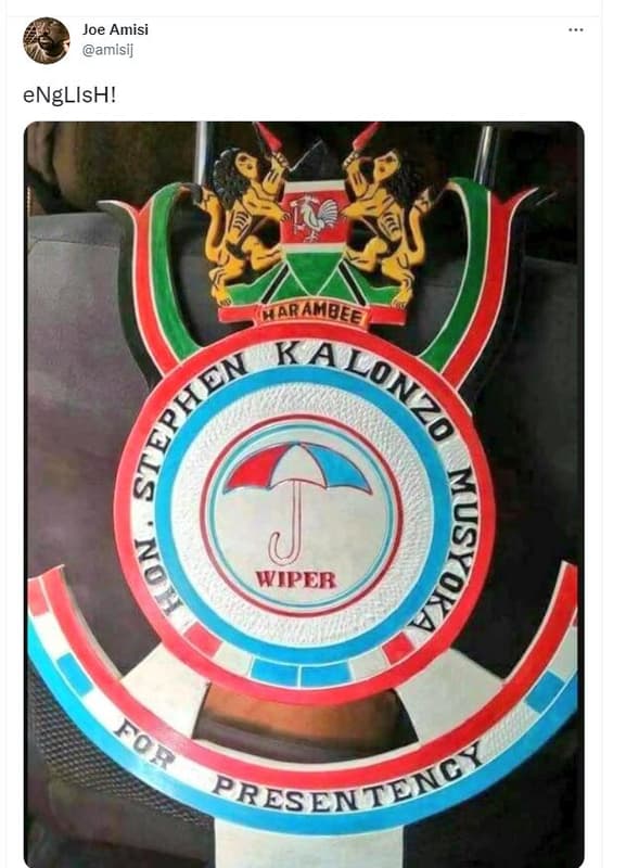 Joe amisi amisij english! maramdee en kalonzo 6 wiper b for presentens