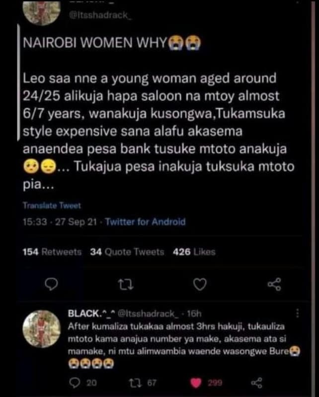 Otsshadrack nairobi women why leo saa nne a young woman aged around 2425 alikuja