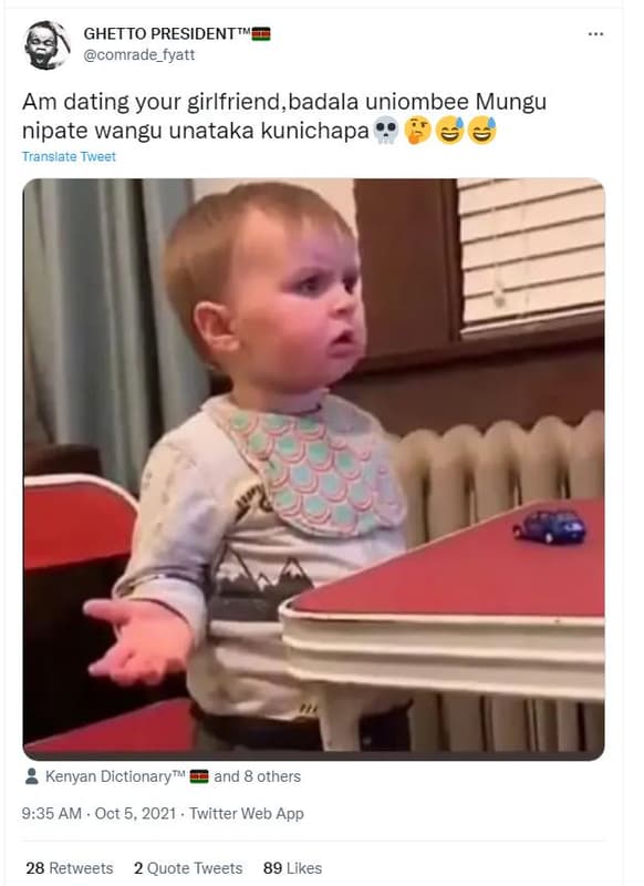 Ghetto president comrade_fyatt am dating your girlfriend,badala uniombee mungu n