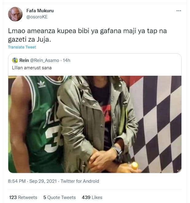 Fafa mukuru osoroke lmao ameanza kupea bibi ya gafana maji ya tap na gazeti za j