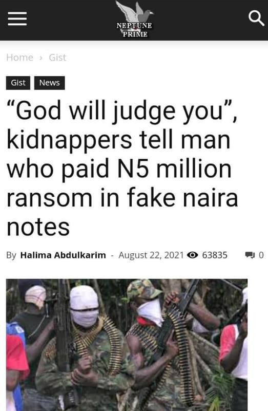 Neptune prime home gist gist news god will judge you , kidnappers tell man who p