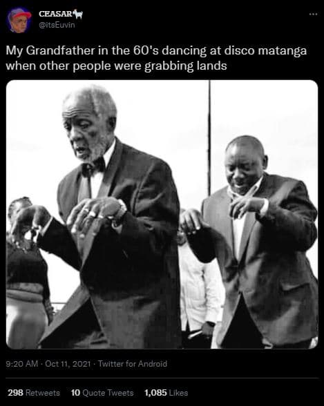 Ceasar itseuvin my grandfather in the 60's dancing at disco matanga when other p