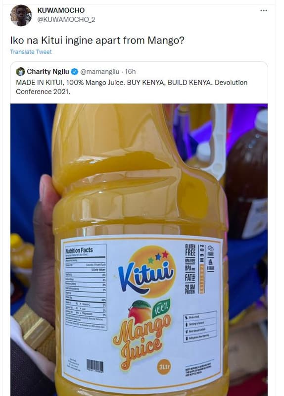 Kuwamocho kuwamocho_2 iko na kitui ingine apart from mango? translate tweet char