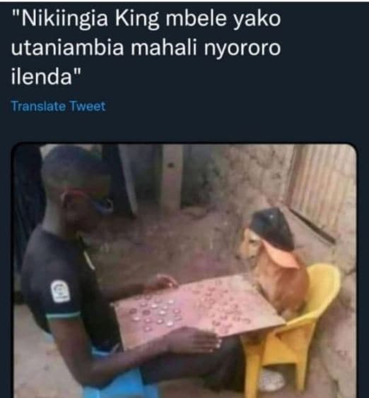 Nikiingia king mbele yako utaniambia mahali nyororo ilenda translate tweet
