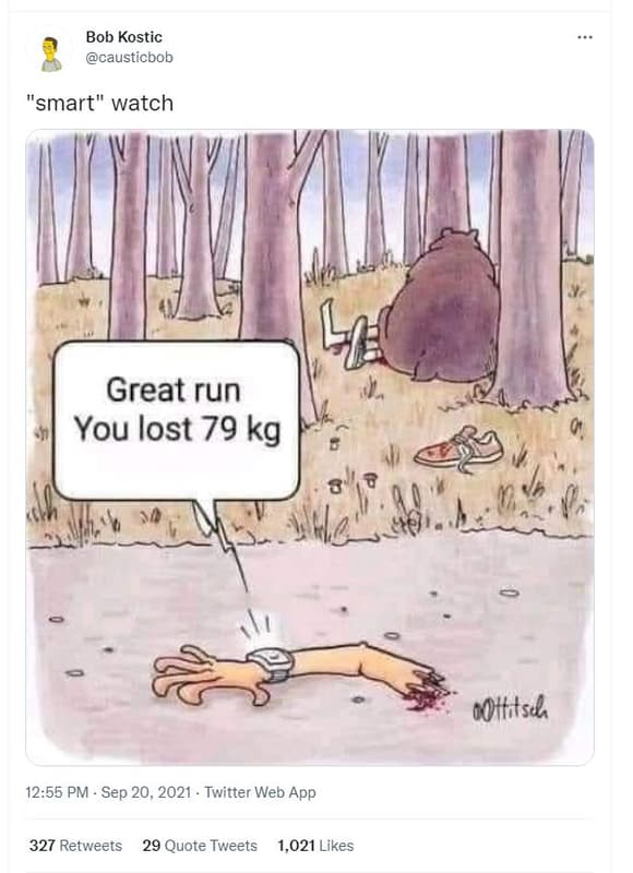 Bob kostic causticbob smart watch great run you lost 79 kg młtitsaa 12.55 pm sep