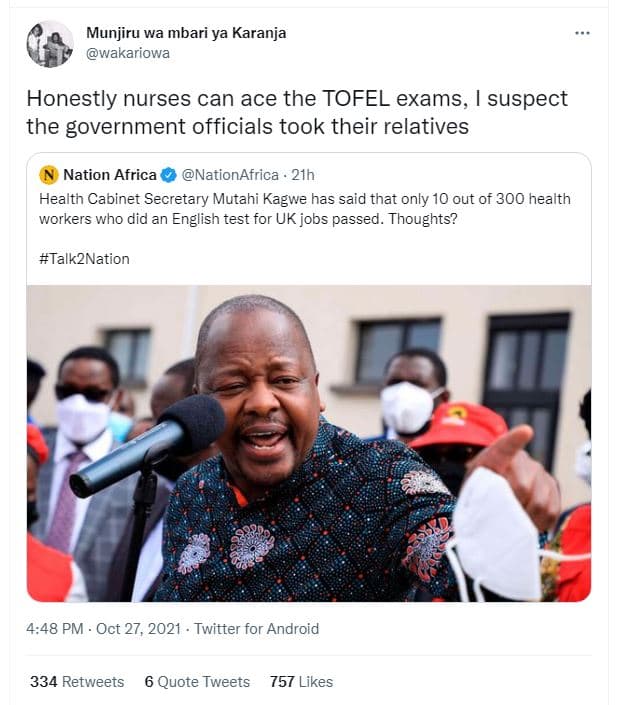 Munjiru wa mbari ya karanja wakariowa honestly nurses can ace the tofel exams, s