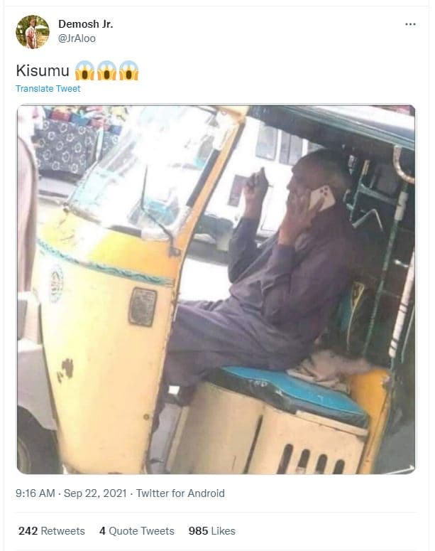 Demosh jr. jraloo kisumu translate tweet 9.16 am sep 22, twitter for android 242