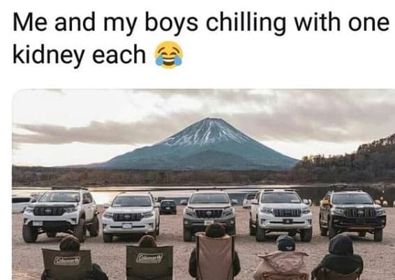 Me and my boys chilling with one kidney each