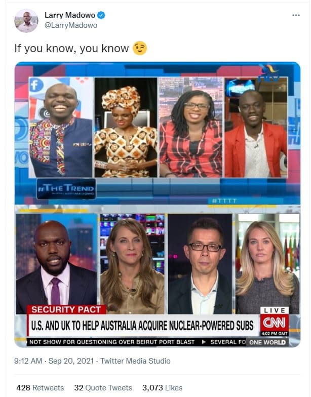 Larry madowo larrymadowo if you know, you know gthe tnend security pact live us,