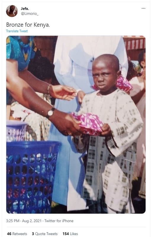 Jefa limorio_ bronze for kenya. translate tweet 3.25 pm aug 2, twitter for iphon