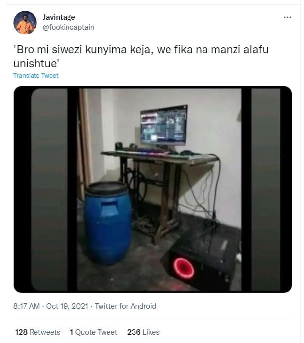 Javintage fookincaptain bro mi siwezi kunyima keja, we fika na manzi alafu unish