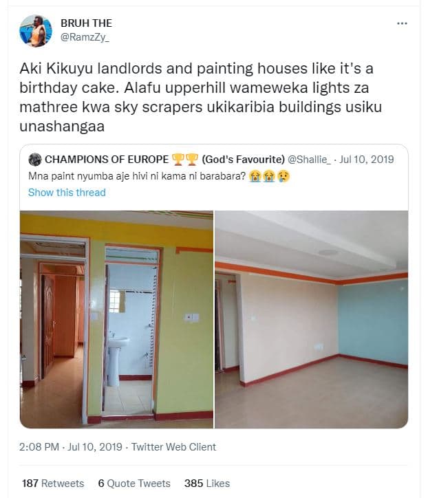 Bruh the ramzzy _ aki kikuyu landlords and painting houses like it's a birthday