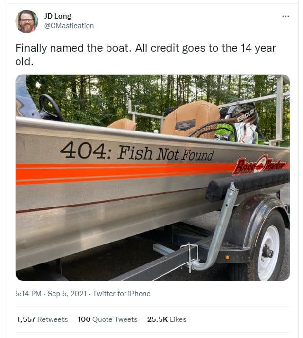 Jd long cmastication finally named the boat. all credit goes to the 14 year old