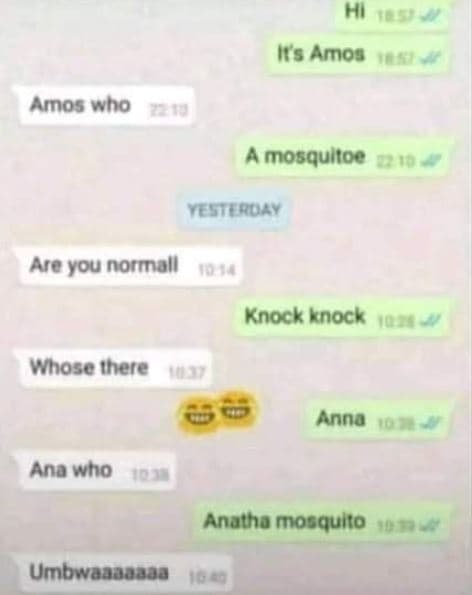 4 it s amos amos who mosquitoe yestehuay ae you normoll 10 8 knock knock 0 2 mho