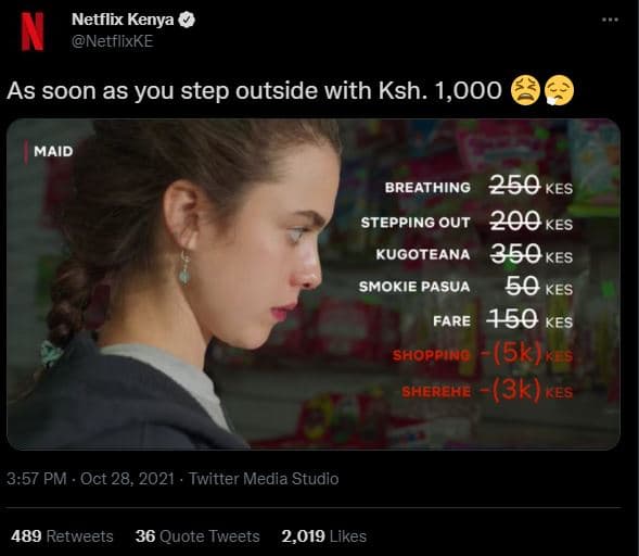 Netflix kenya n netflixke as soon as you step outside with ksh. 1,000 maid breat