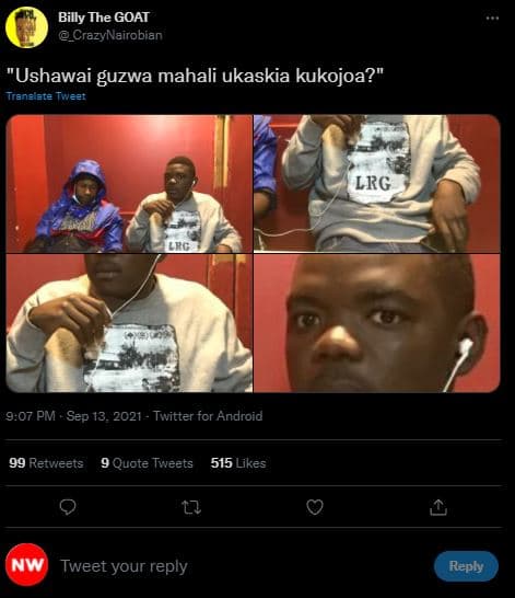 Billy the goat crazy nairobian 'ushawai guzwa mahali ukaskia kukojoa? translate