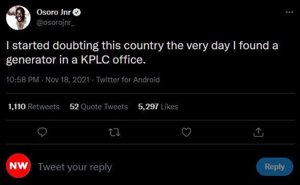 Osoro jnr 0 osorojnr _ started doubting this country the very day found a genera