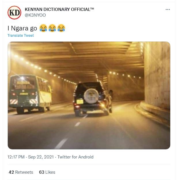 Kenyan dictionary officialtm kd k3nyoo ngara go e translate tweet 12.17 pm sep 2