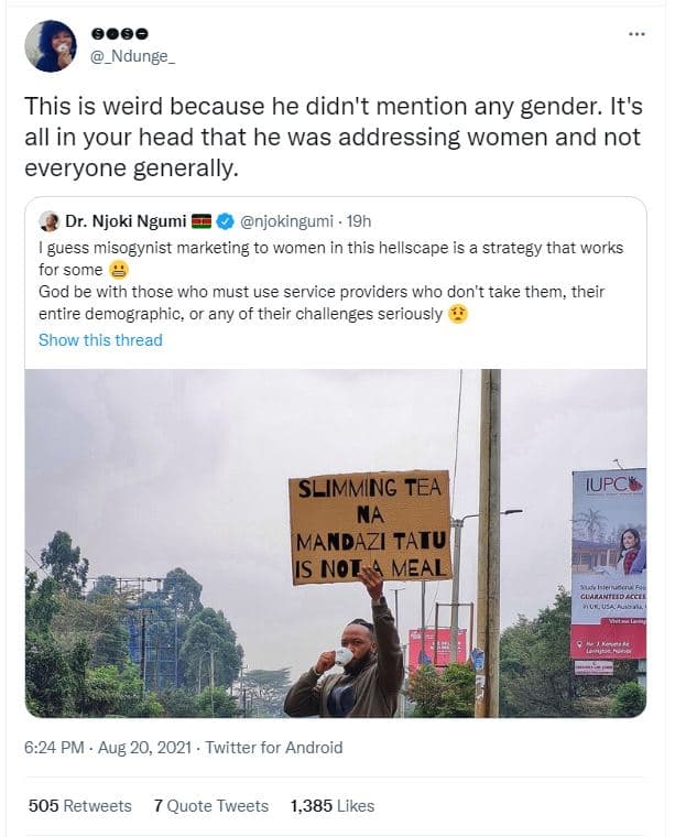 Ndunge_ this is weird because he didn't mention any gender. it's all in your hea