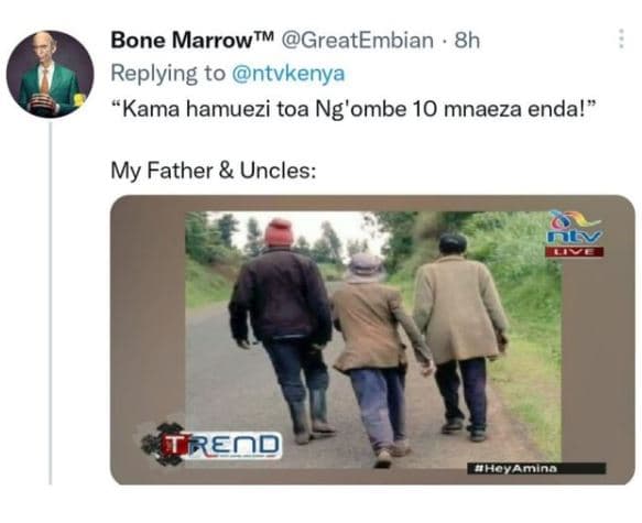 Bone marrow'm greatembian 8h replying to ntvkenya kama hamuezi toa ng'ombe 10 mn