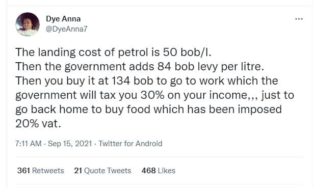 Dye anna dyeanna7 the landing cost of petrol is 50 bobl. then the government add