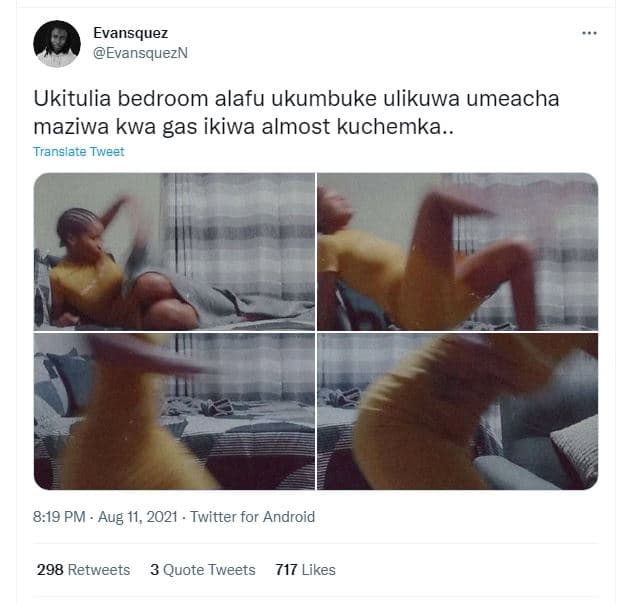 Evansquez evansquezn ukitulia bedroom alafu ukumbuke ulikuwa umeacha maziwa kwa