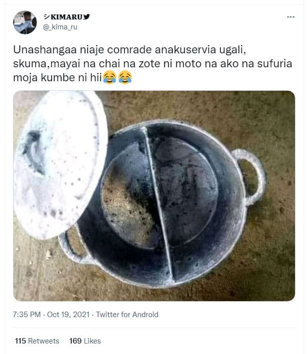 Kimaruy kima_ru unashangaa niaje comrade anakuservia ugali, skuma,mayai na chai