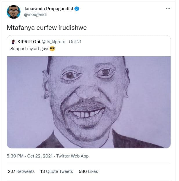 Jacaranda propagandist mougendi mtafanya curfew irudishwe kipruto its_kipruto oc