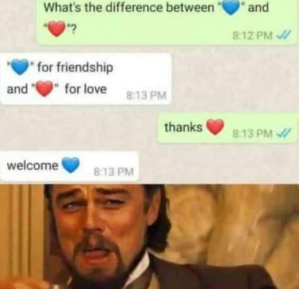 Whats the difference between and 812 pm for friendship and for love 8i3 pm thank