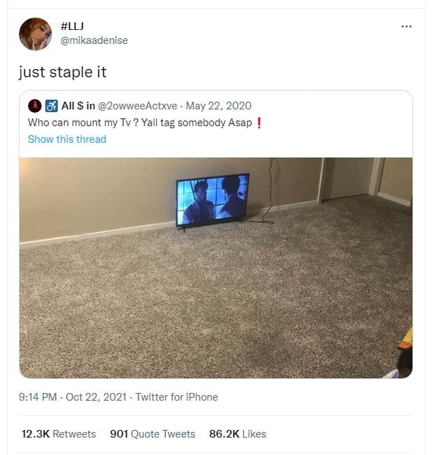 Llj mikaadenise just staple it ali in 2owweeactxve may 22, who can mount my tv ?