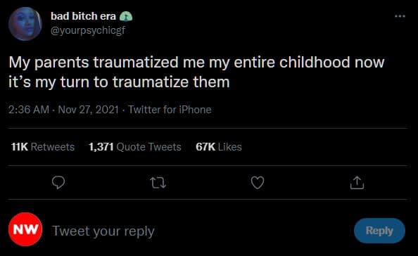 Bad bitch era yourpsychicgf my parents traumatized me my entire childhood now it