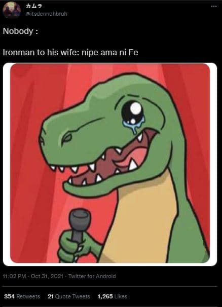 J27 itsdennonbrun nobody ironman to his wife nipe ama ni fe 11.02 pm oct 31, twi