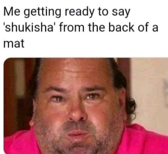 Me getting ready to say 'shukisha' from the back of a mat