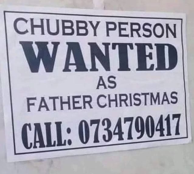 Chubby person wanted as father christmas c41i 078479041z