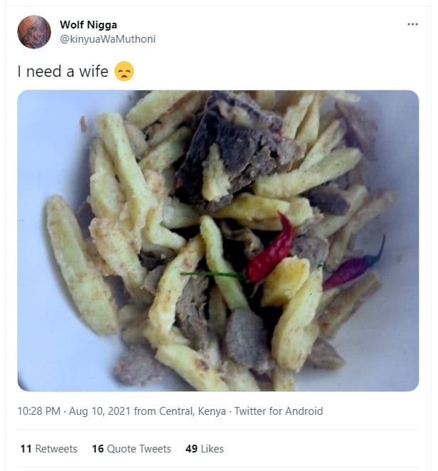 Wolf nigga kinyuawamuthoni need a wife 10.28 pm aug 10, from central kenya . twi
