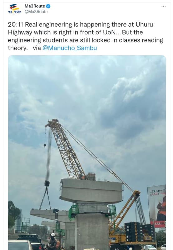 Ma3route oute ma3route 2011 real engineering is happening there at uhuru highway