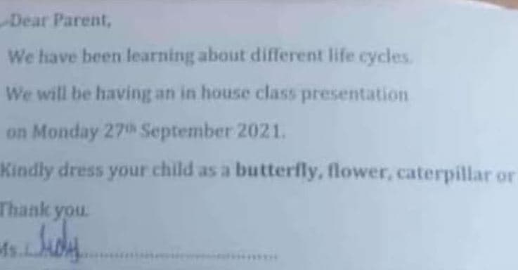 Dea parent, wehave bven learntngabont dutlerent ilfe cycles we wıll he having an