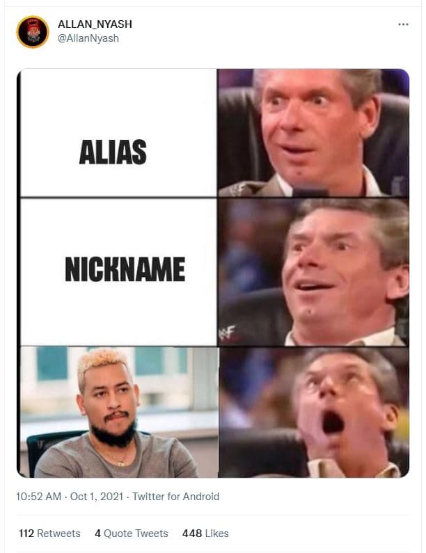 Allan_nyash allannyash alias nickname 10.52 am oct 1, twitter for android 112 re