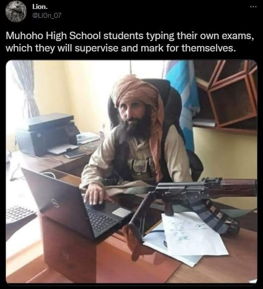 Lion lion_07 muhoho high school students typing their own exams, which they will