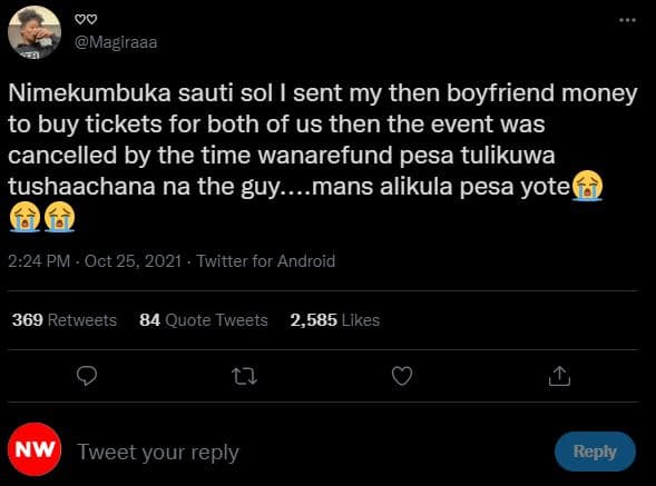 Magiraaa nimekumbuka sauti sol i sent my then boyfriend money to buy tickets for