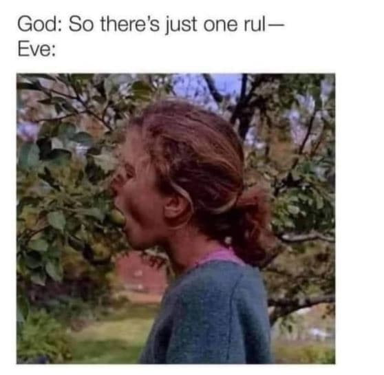 God so there's just one rul eve