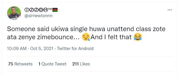 0220 sirnewtonnn someone said ukiwa single huwa unattend class zote ata zenye zi