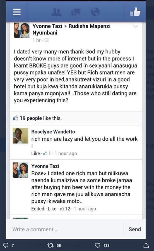 Yvonne tazi rudisha mapenzi nyumbani hr dated very many men thank god my hubby d