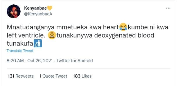 Kenyanbae kenyanbaea mnatudanganya mmetueka kwa heart kumbe ni kwa left ventricl