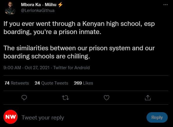 Mbora ka mñhu lerionkagithua if you ever went through a kenyan high school, esp